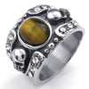 Stone Crystal Skull Ring