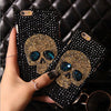 Bling Rhinestone Skull With Blue Eye Phone Cases For iPhone from 5 to  8+ and Samsung S8 S7 S6 Edge - designfullprint