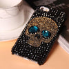 Bling Rhinestone Skull With Blue Eye Phone Cases For iPhone from 5 to  8+ and Samsung S8 S7 S6 Edge - designfullprint