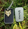 Antique Sterlling Silver Wolf Head Necklace With Silver Chain - designfullprint