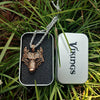 Antique Sterlling Silver Wolf Head Necklace With Silver Chain - designfullprint