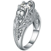 Vintage Skull and Flower Ring