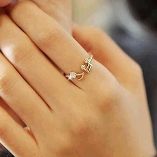 Music Note Adjustable Rhinestone Midi Rings for Women - designfullprint