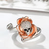 Adjustable Rose Skull Engagement Ring - designfullprint