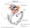 Adjustable Rose Skull Engagement Ring - designfullprint