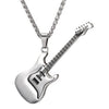 Black/Gold Color Stainless Steel Pendant & Chain Guitar Necklace For Men/Women, Music Lover Gift - designfullprint