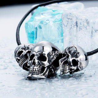 Stainless Steel  3 Punk Skulls Pendant Necklace - designfullprint