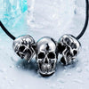 Stainless Steel  3 Punk Skulls Pendant Necklace - designfullprint