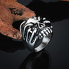 Stainless Steel Skull Wide Biker Ring