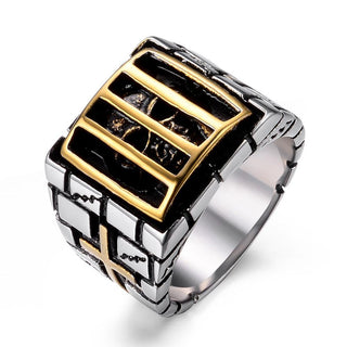 Punk Men's Skull Cross Stainless Steel Rings