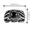 Punk Biker Style Black Zircon Hand Skull Ring