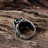 Punk Biker Style Black Zircon Hand Skull Ring