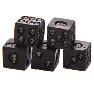 Set of 5 Nemesis Black Skull Dice - designfullprint