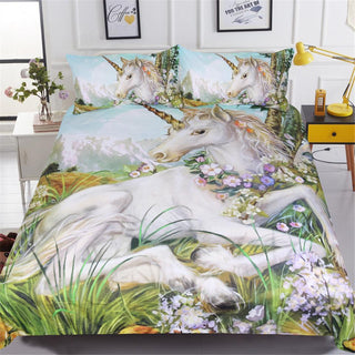 Water Color Unicorn Bedding Set (Duvet Cover and Pillowcases) - designfullprint