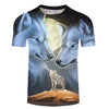 Moonlight Wolfs 3D Printed Men Women T-shirt, Summer O-neck Short Sleeve Tops Tees - designfullprint