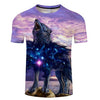 New galaxy 3D Wolf Printed Summer T-shirt - designfullprint
