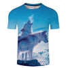 Snow Wolf 3D Printed T-shirt, Summer Short Sleeve O-neck Tops &Tee - designfullprint