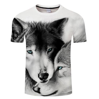 Lovers Wolves 3D Printed Unisex T-shirt ,Summer Casual Short Sleeve O-neck Tops & Tees