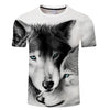 Lovers Wolves 3D Printed Unisex T-shirt ,Summer Casual Short Sleeve O-neck Tops & Tees