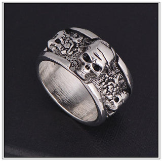 Punk Rock, Biker Rings Skull Ring 004 - designfullprint