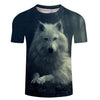 White Wolf 3D Print Unisex T-shirt, Summer Casual Short Sleeve O-neck Tops&Tees - designfullprint