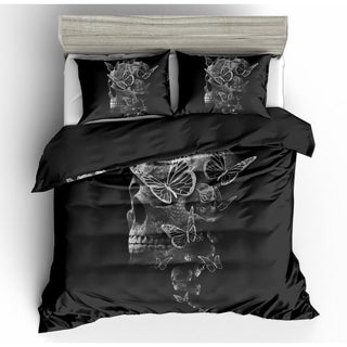 Skull Gift Gift For Butterfly Lover Skull and Butterfly Bedding Set