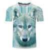 Winter Wolf Print Men Women T-shirt,  Summer Casual O-neck Short Sleeve Top&Tees - designfullprint