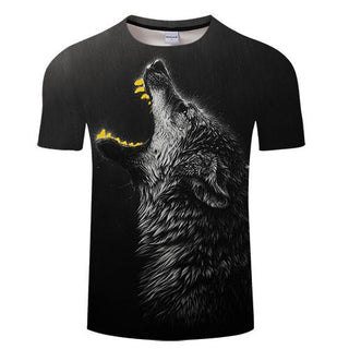 Yellow Teeth Wolf 3D Print Men Women T-shirt , Summer Funny Short Sleeve O-neck Tops&Tees - designfullprint