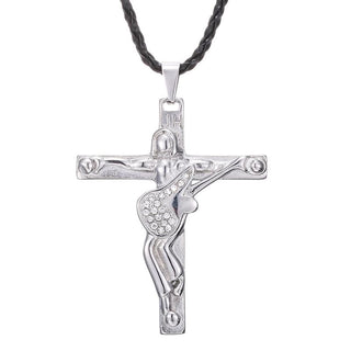 Christian Guitarist Jesus Cross Necklace Pendant