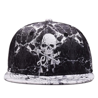 Unisex 100% Cotton Skull & Bones Embroidery Snapback - designfullprint
