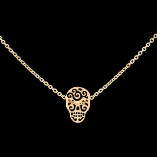 Vintage Sugar Skull Pendant Necklace