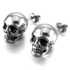 Cool Unisex Skull Silver Like Stud Earrings