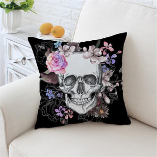 Floral Skull Cushion Cover Of Throw Pillow for Sofa - designfullprint