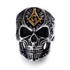 Stainless Steel Masonic Skull Rings - designfullprint