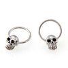 Unisex Stainless Steel Skull Round Hoop  Earrings - designfullprint