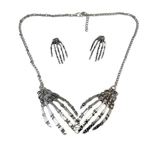 Retro Silver Plated Tiny Bone Skull Set