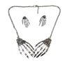 Retro Silver Plated Tiny Bone Skull Set