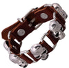 Metal Skull Studs Leather Bracelet