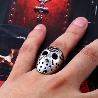 Stainless Steel Jason Voorhees Halloween Ring - designfullprint