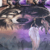 Tribal Wolf Bedding Set With Dreamcatcher (Duvet Cover and Pillowcases) - designfullprint
