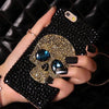 Bling Rhinestone Skull With Blue Eye Phone Cases For iPhone from 5 to  8+ and Samsung S8 S7 S6 Edge - designfullprint