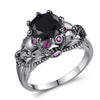Skull CZ Silver Punk Ring - Engagement, New Year, Valentine Ring - designfullprint