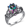 Skull CZ Silver Punk Ring - Engagement, New Year, Valentine Ring - designfullprint