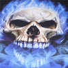 Blue Flame Skull Bed Sheets - designfullprint