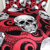 Octopus and Skull Bedding Set Red (Duvet Cover and Pillowcases) - designfullprint