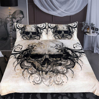 Gothic Black Skull Bedding Set (Duvet Cover and Pillowcases)