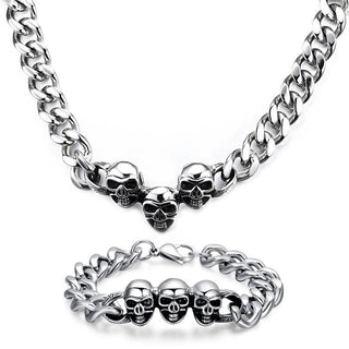 Stainless Steel Skull Jewelry Set