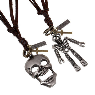 Skull Head Skeleton Rope Collar Necklace