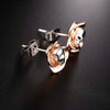 Gold Rose Skull Earrings