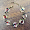 Skull Glass Cabochon Charm Bracelet